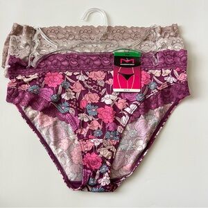 NWT Maidenform 3 Pack Bikini Panties Sz L